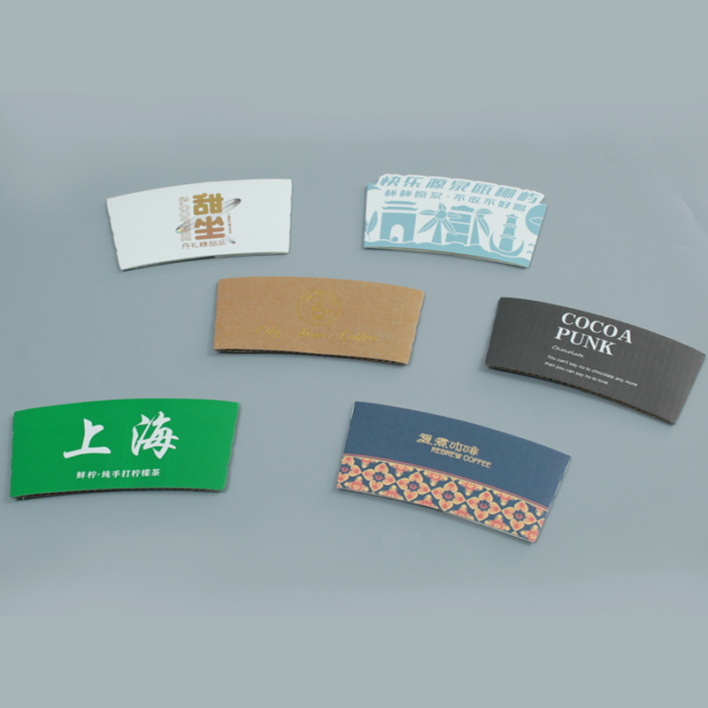 Manche en papier chaud manche à café en papier personnalisé avec tasses en papier à café en logo