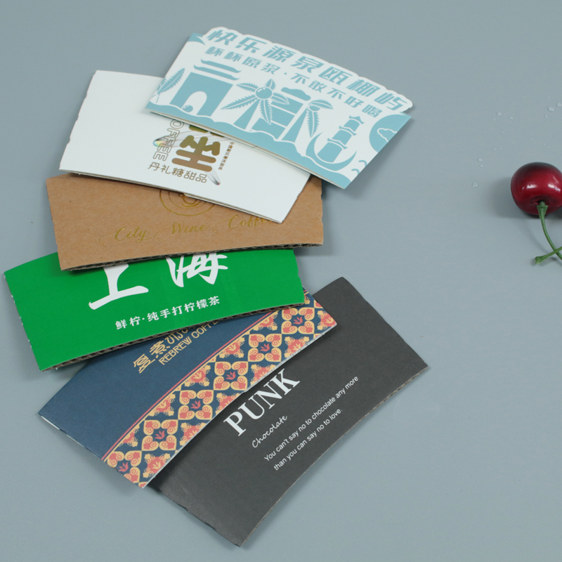 Manche en papier chaud manche à café en papier personnalisé avec tasses en papier à café en logo