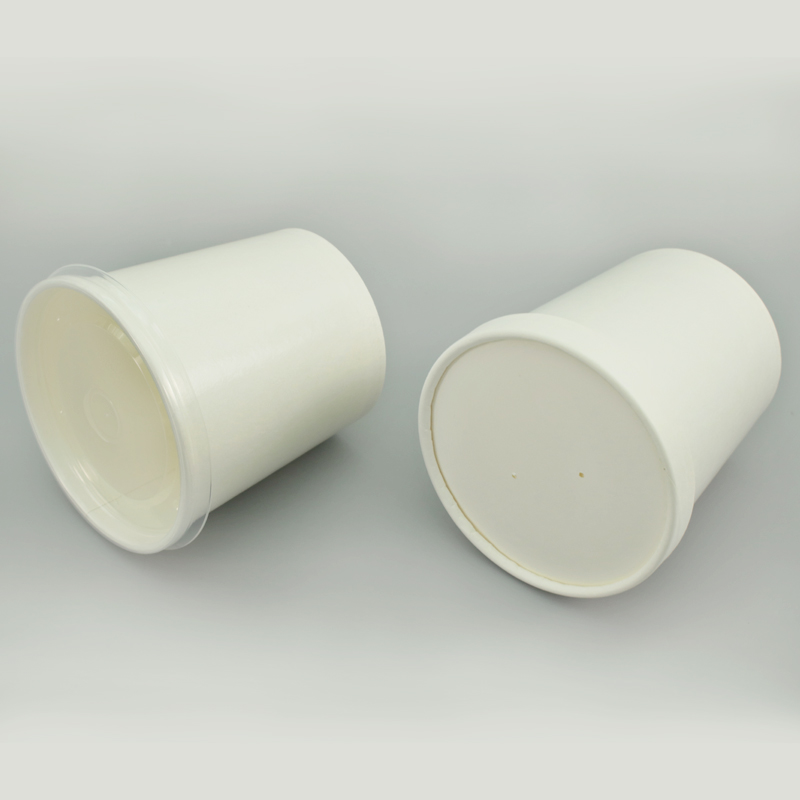 Barils de soupe en papier personnalisés avec couvercles en papier brun en papier bol à soupe jetable tasse de soupe kraft jetable