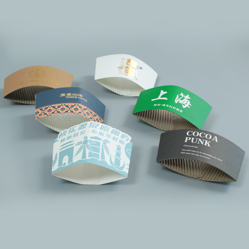 Manche en papier chaud manche à café en papier personnalisé avec tasses en papier à café en logo