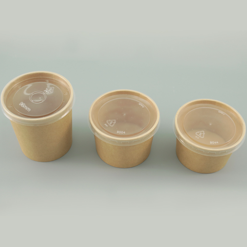 Pas de barils de soupe en papier personnalisé PFA