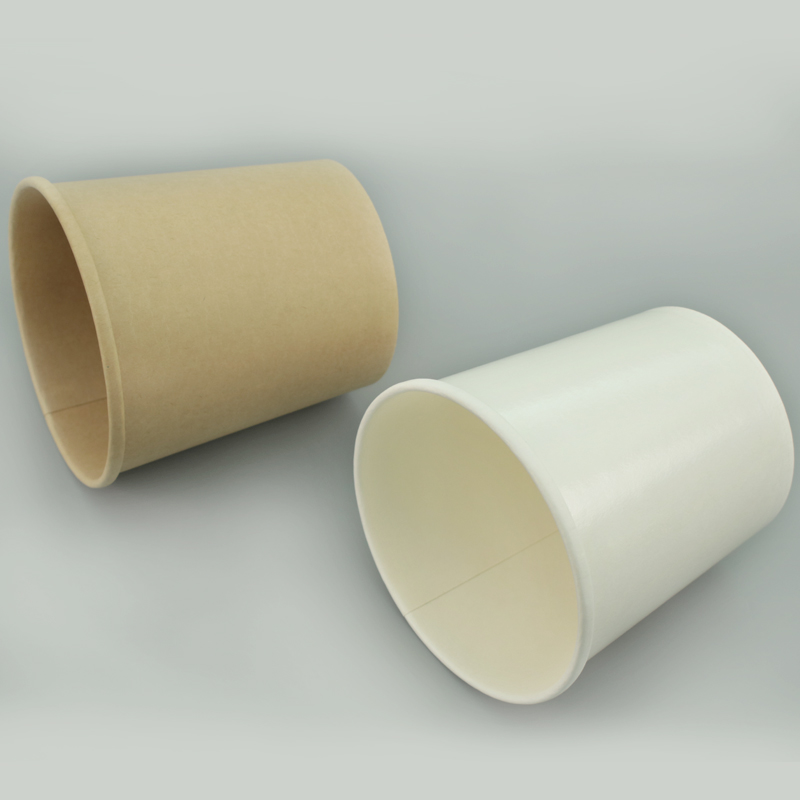 Barils de soupe en papier personnalisés avec couvercles en papier brun en papier bol à soupe jetable tasse de soupe kraft jetable