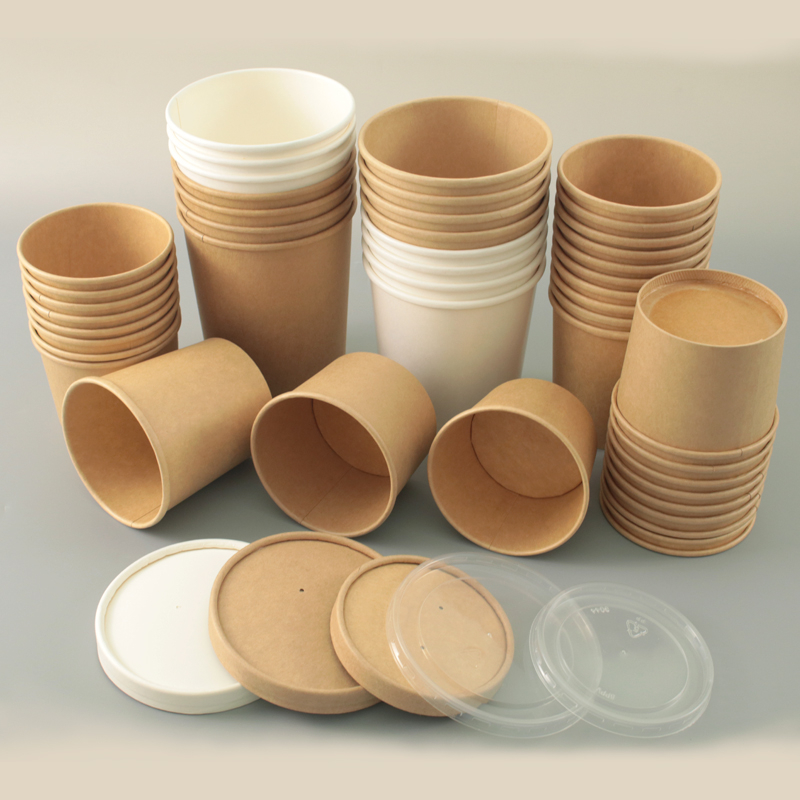 Pas de barils de soupe en papier personnalisé PFA