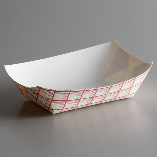 # 300 3LBS. French Fries Poulet Fried Red Check Paper Food Tray